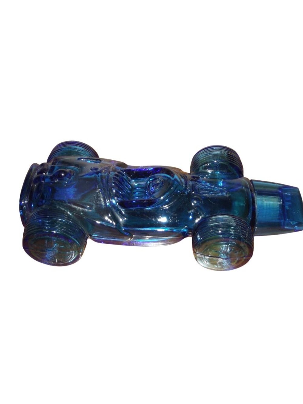 Avon Decanter Cobalt Blue Sure Winner Race Car Wild Country Aftershave Vtg 1972
